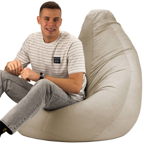 Крісло Мішок Груша Велюр Touch Великий Бежевий