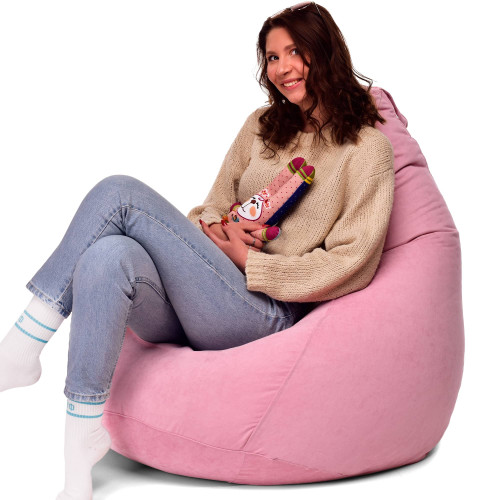 Крісло Мішок Груша Велюр Стандарт+ Рожевий