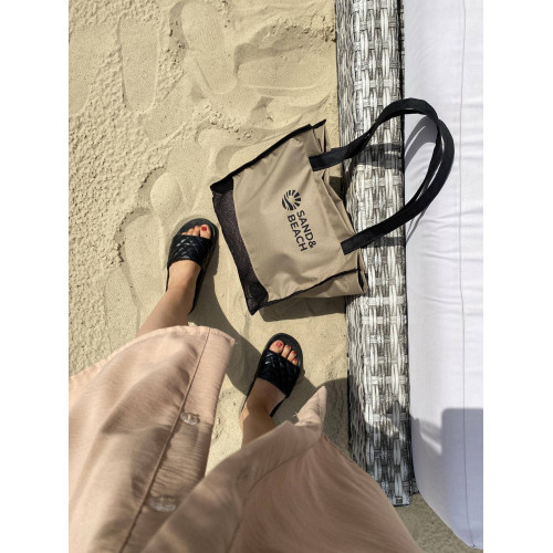 Пляжна сумка Sand&Beach Кава (сумка для пісочниці з сітчастим дном)