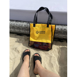 Пляжна сумка Sand&Beach Жовтий (сумка для пісочниці з сітчастим дном)