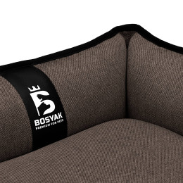 Лежак ліжко для собак та котів EGO Bosyak Рогожка XS 50x45 Коричневий (Ортопедична лежанка для собак до 4 кг)
