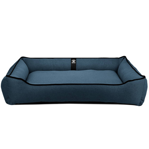Лежак ліжко для великих собак EGO Bosyak Рогожка 2XL 120x100 Синій (Ортопедична лежанка для собак від 30 кг)