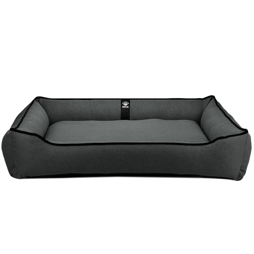 Лежак ліжко для великих собак EGO Bosyak Рогожка 2XL 120x100 Сірий (Ортопедична лежанка для собак від 30 кг)