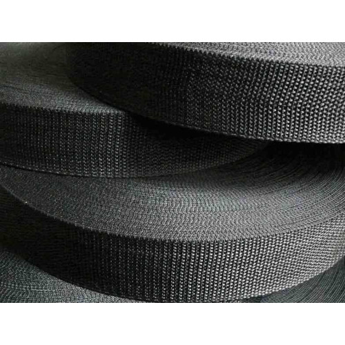 Стропа стрічка ремінна поліамід нейлон 25мм Чорний (від 1м). Міцна щільна стропа для Molle.