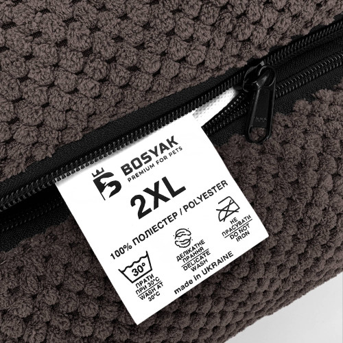 Лежак ліжко для собак всіх порід EGO Bosyak Soft 2XL 120x100 Коричневий (лежанка для великих собак від 30 кг)