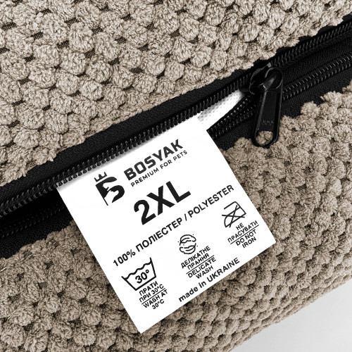 Лежак ліжко для собак всіх порід EGO Bosyak Soft 2XL 120x100 Бежевий (лежанка для великих собак від 30 кг)