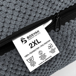 Лежак ліжко для собак всіх порід EGO Bosyak Soft 2XL 120x100 Сірий (лежанка для великих собак від 30 кг)