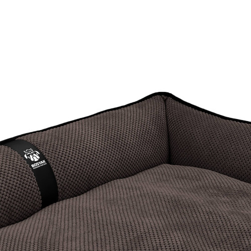 Лежак ліжко для собак всіх порід EGO Bosyak Soft XL 110x85 Коричневий (лежанка для великих собак 20-27 кг)