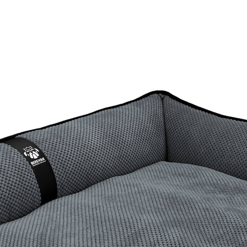 Лежак ліжко для собак всіх порід EGO Bosyak Soft XL 110x85 Сірий (лежанка для великих собак 20-27 кг)