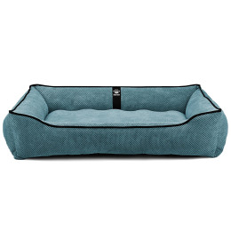 Лежак ліжко для собак всіх порід EGO Bosyak Soft XL 110x85 Синій (лежанка для великих собак 20-27 кг)