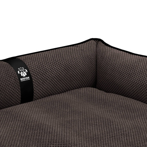 Лежак ліжко для собак всіх порід EGO Bosyak Soft L 95x80 Коричневий (лежанка для середніх собак 12-20 кг)