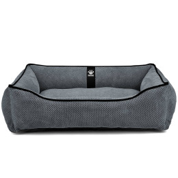Лежак ліжко для собак всіх порід EGO Bosyak Soft L 95x80 Сірий (лежанка для середніх собак 12-20 кг)