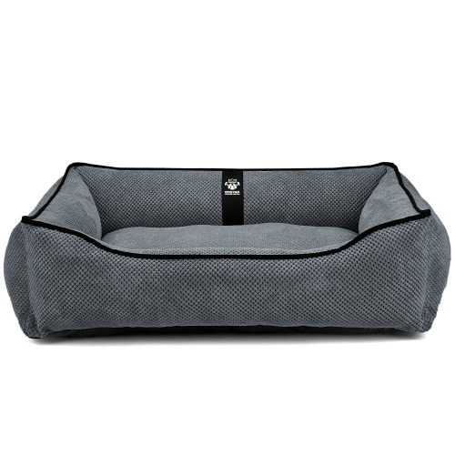 Лежак ліжко для собак всіх порід EGO Bosyak Soft L 95x80 Сірий (лежанка для середніх собак 12-20 кг)