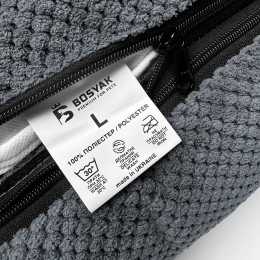 Лежак ліжко для собак всіх порід EGO Bosyak Soft L 95x80 Сірий (лежанка для середніх собак 12-20 кг)
