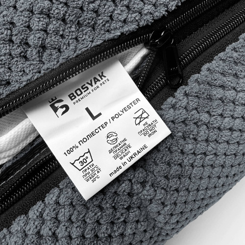 Лежак ліжко для собак всіх порід EGO Bosyak Soft L 95x80 Сірий (лежанка для середніх собак 12-20 кг)