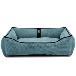 Лежак ліжко для собак всіх порід EGO Bosyak Soft L 95x80 Синій (лежанка для середніх собак 12-20 кг)