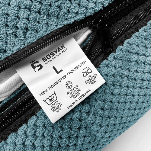 Лежак ліжко для собак всіх порід EGO Bosyak Soft L 95x80 Синій (лежанка для середніх собак 12-20 кг)