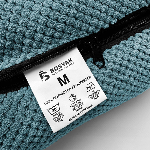 Лежак ліжко для собак та котів EGO Bosyak Soft M 75x65 Синій (лежанка для собак 6-12 кг)