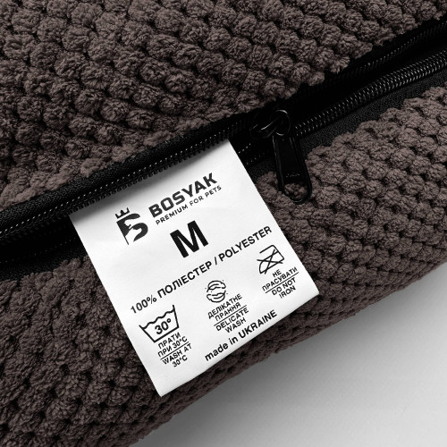 Лежак ліжко для собак та котів EGO Bosyak Soft M 75x65 Коричневий (лежанка для собак 6-12 кг)