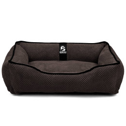 Лежак ліжко для собак та котів EGO Bosyak Soft S 65x55 Коричневий (лежанка для котиків та собак 4-6 кг)