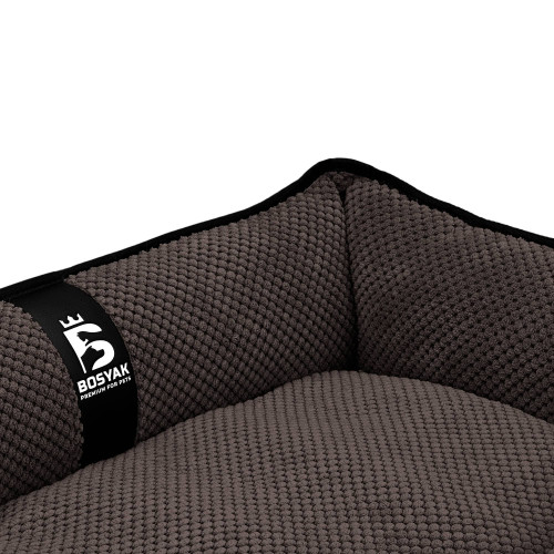 Лежак ліжко для собак та котів EGO Bosyak Soft S 65x55 Коричневий (лежанка для котиків та собак 4-6 кг)