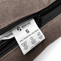Лежак ліжко для собак та котів EGO Bosyak Велюр Touch S 65x55 Коричневий (лежанка для котиків та собак 4-6 кг)
