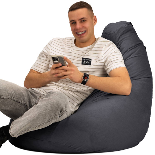 Крісло Мішок Груша Велюр Touch Стандарт+ Темно-сірий