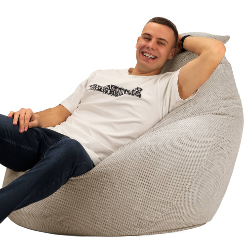 Крісло Мішок Груша Велюр Soft Великий Бежевий