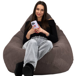 Крісло Мішок Груша Велюр Soft Великий Коричневий