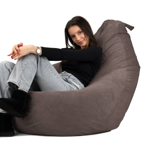 Крісло Мішок Груша Велюр Soft Великий Коричневий