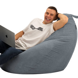 Крісло Мішок Груша Велюр Soft Великий Сірий
