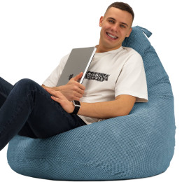 Крісло Мішок Груша Велюр Soft Стандарт+ Блакитний