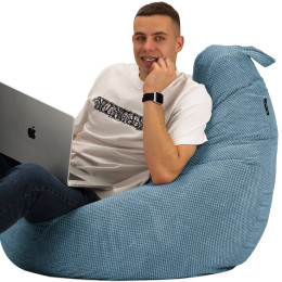 Крісло Мішок Груша Велюр Soft Стандарт+ Блакитний