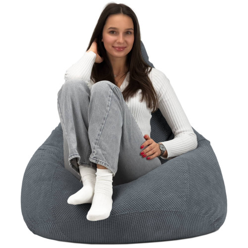 Крісло Мішок Груша Велюр Soft Стандарт+ Сірий